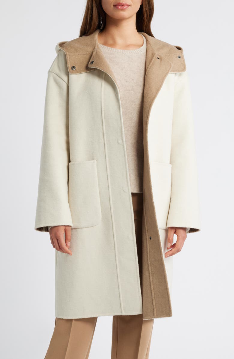 BCBGMAXAZRIA Hooded Longline Stadium Coat, Alternate, color, 