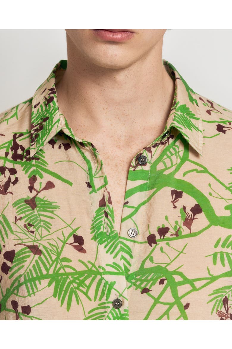 "Coco Dream" Oversized Hawaii Shirt, Alternate, color, Khaki & Green