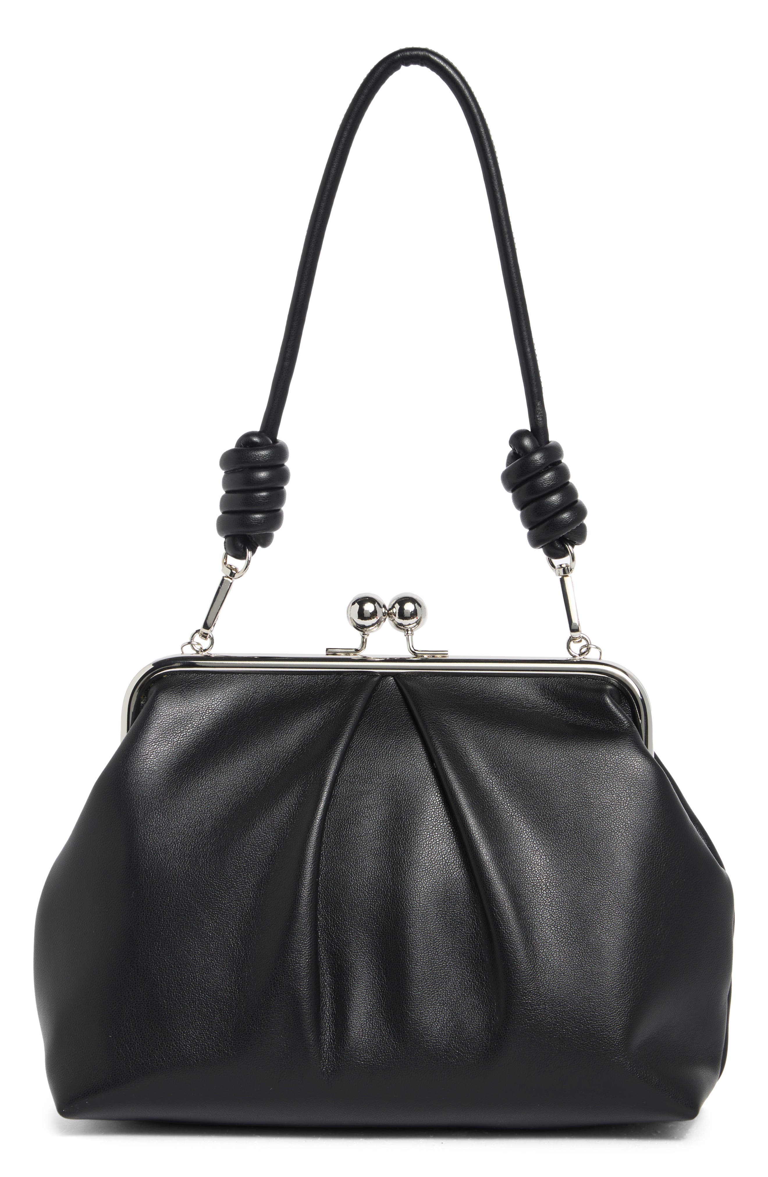 Alex Leather Shoulder Bag, Main, color, BLACK