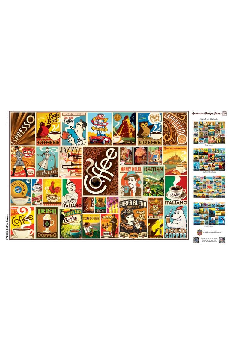 Coffee Lovers 1000 Piece Jigsaw Puzzle, Alternate, color, Multicolor