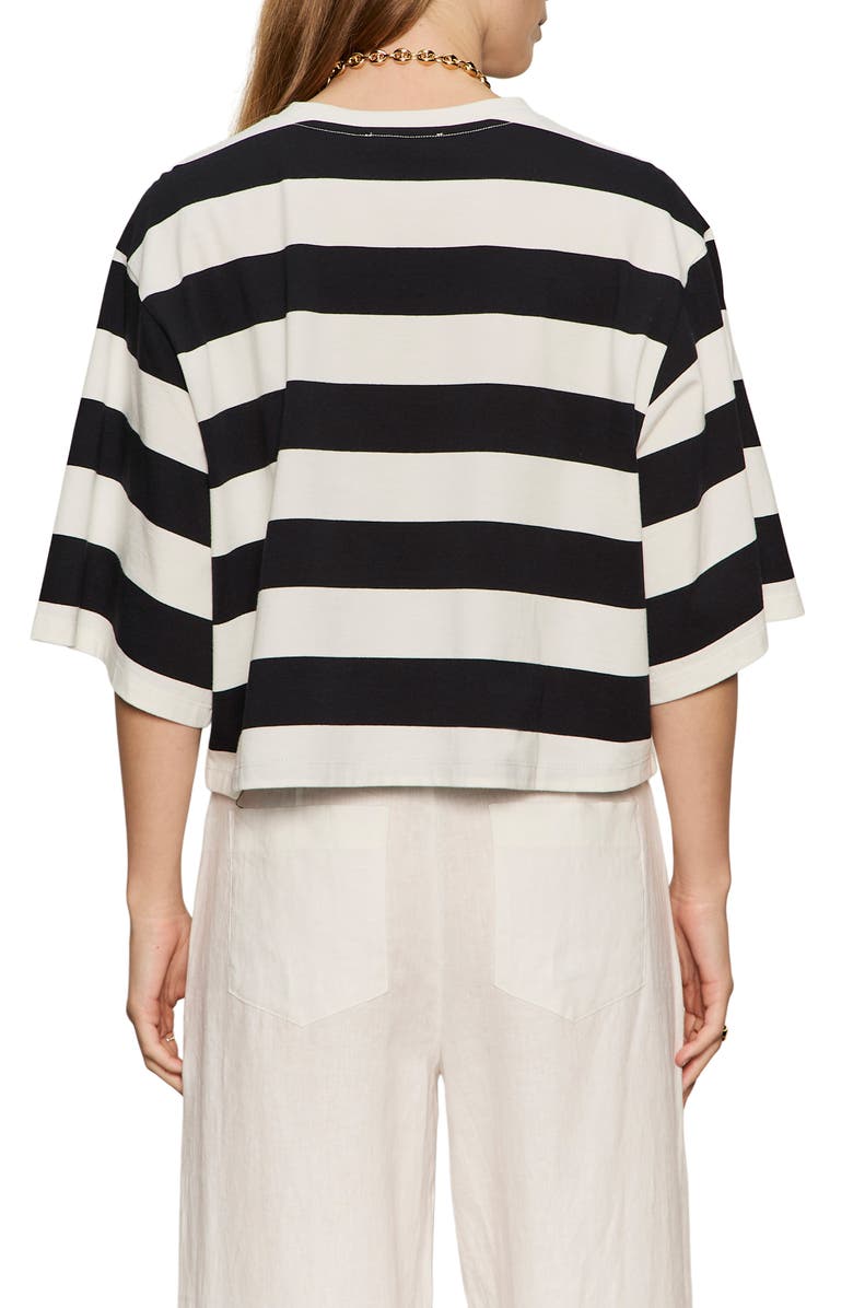 Sanctuary Belle Stripe Organic Cotton Top, Alternate, color, Ivory/ Black