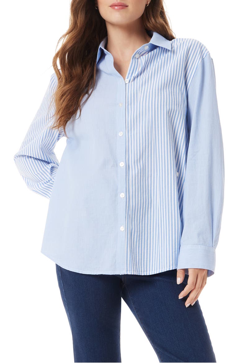 Bridget Asymmetric Button-Up Shirt, Main, color, SKYLIGHT BLUE