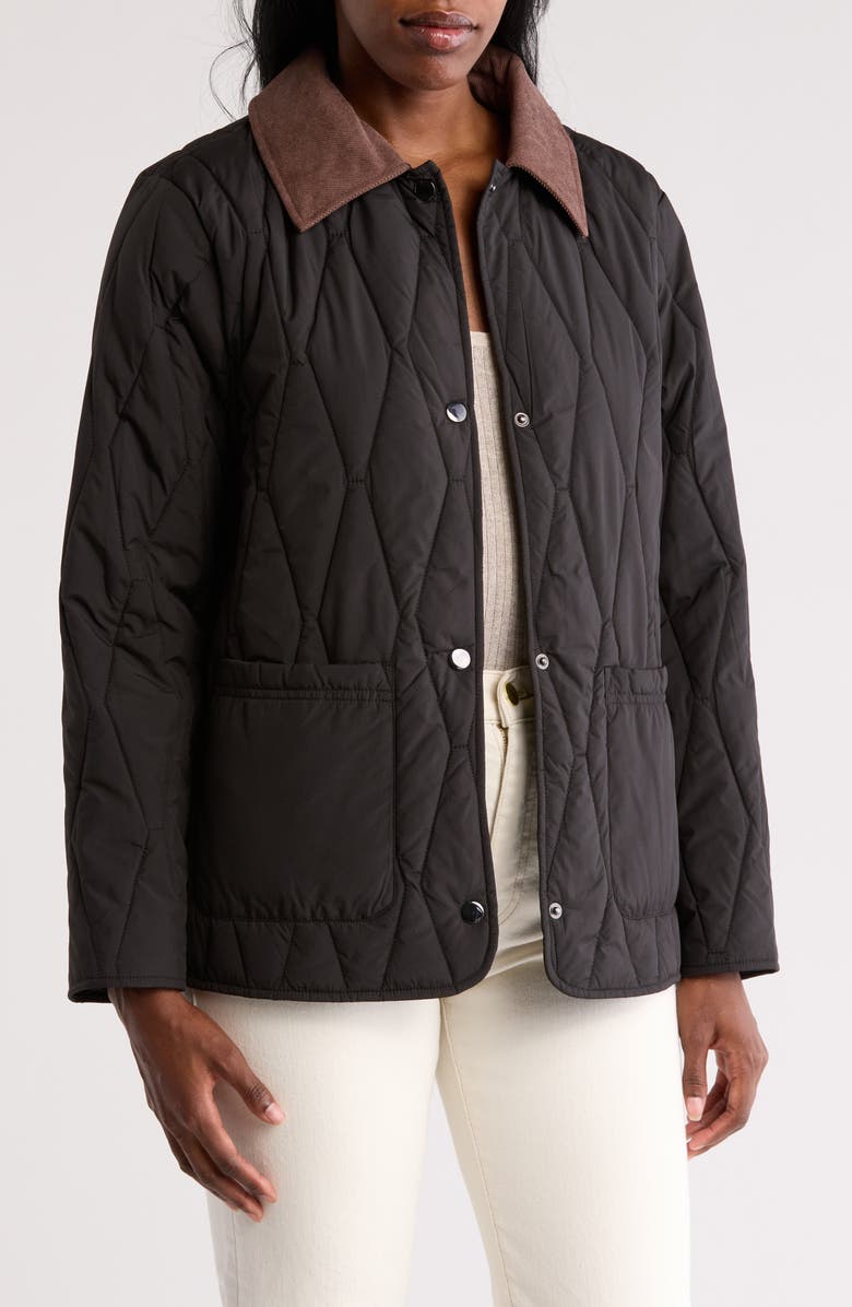 Bernardo Corduroy Collared Quilted Jacket, Alternate, color, 