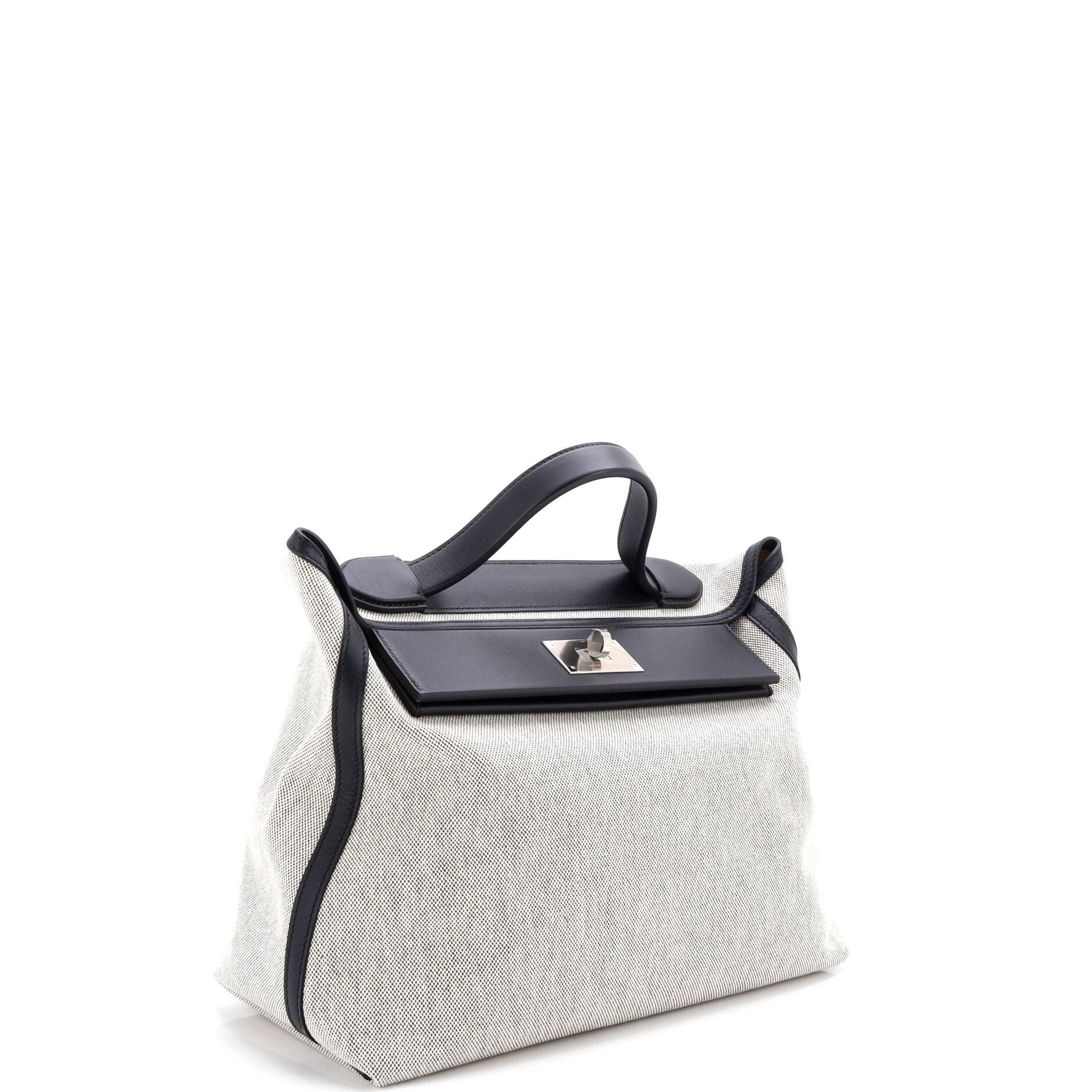 Pre-Owned Hermes 24/24 Bag Canvas and Swift 35, Alternate, color, Noir