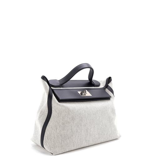 Pre-owned Hermes Hermes 24/24 Bag Canvas And Swift 35 In Neutral