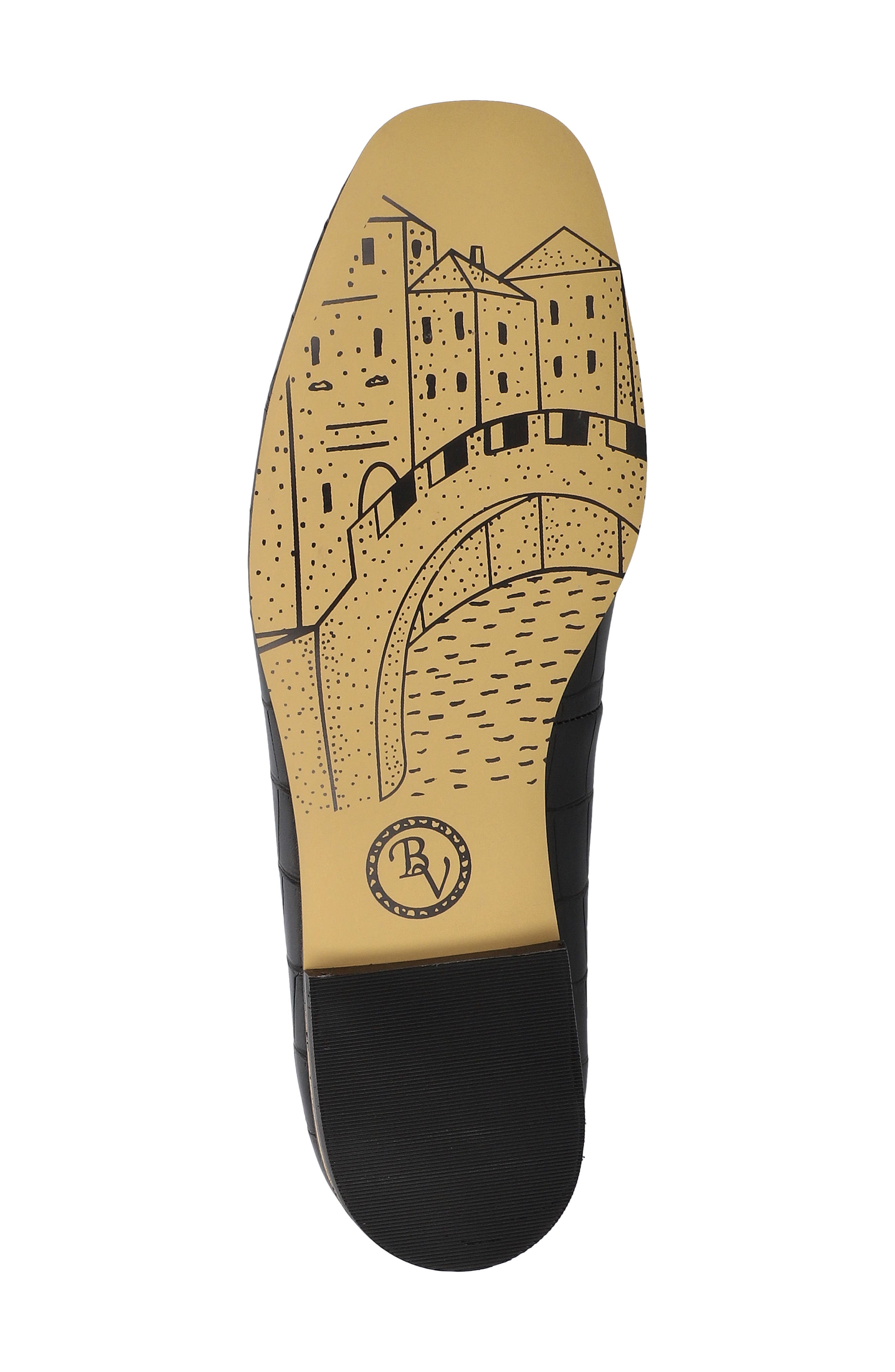 Bella Vita Kimiko Flat, Alternate, color, Black Croco