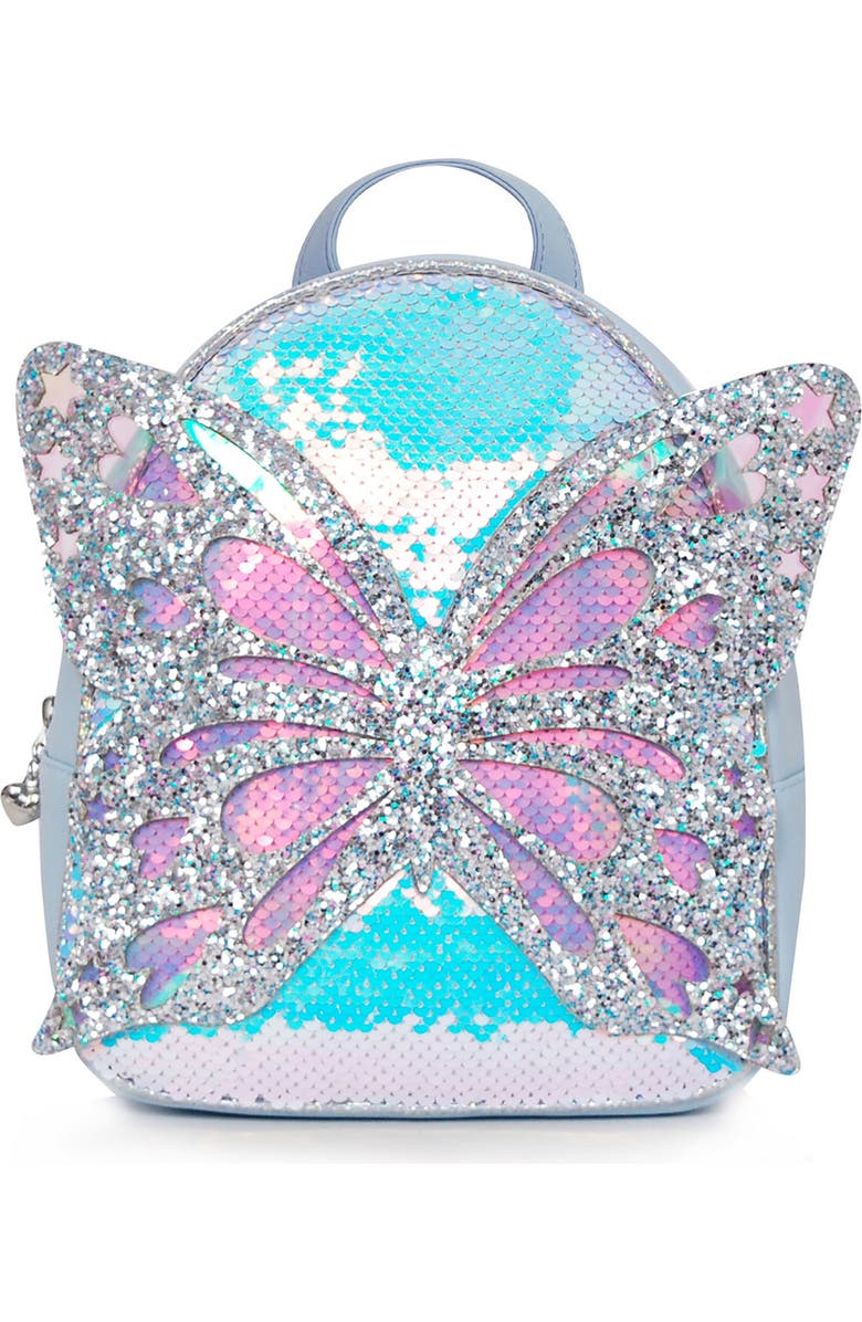 OMG Accessories Miss Butterfly Sequin Mini Backpack, Main, color,