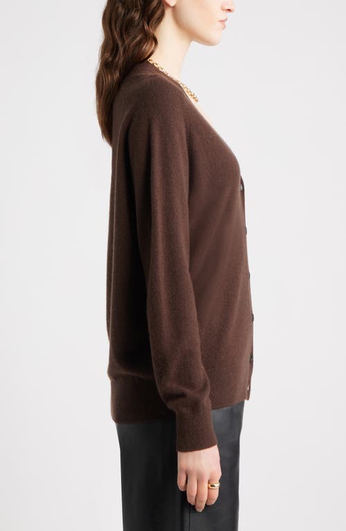 Nordstrom Cashmere V-neck Cardigan In Brown