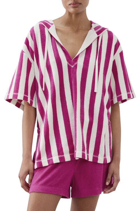 Hooded Cotton Blend Pajama Shirt