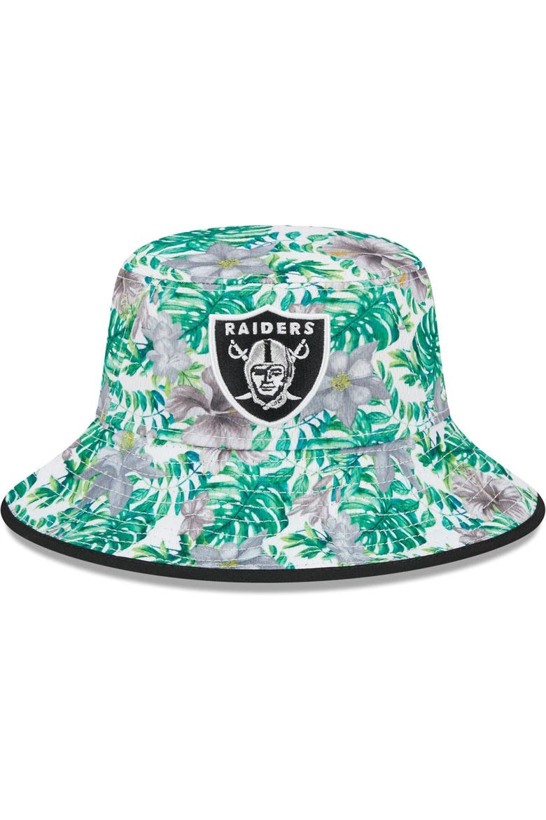 Men's New Era  White Las Vegas Raiders Botanical Bucket Hat, Main, color, White