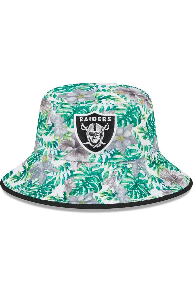New Era Men's New Era White Las Vegas Raiders Botanical Bucket Hat, Main, color, White