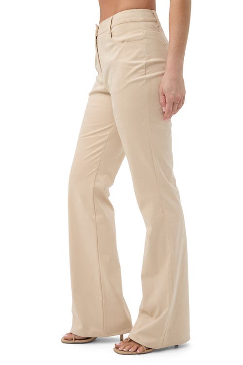 Trina Turk Apple Bottom Faux Suede Flared Pant In Neutral