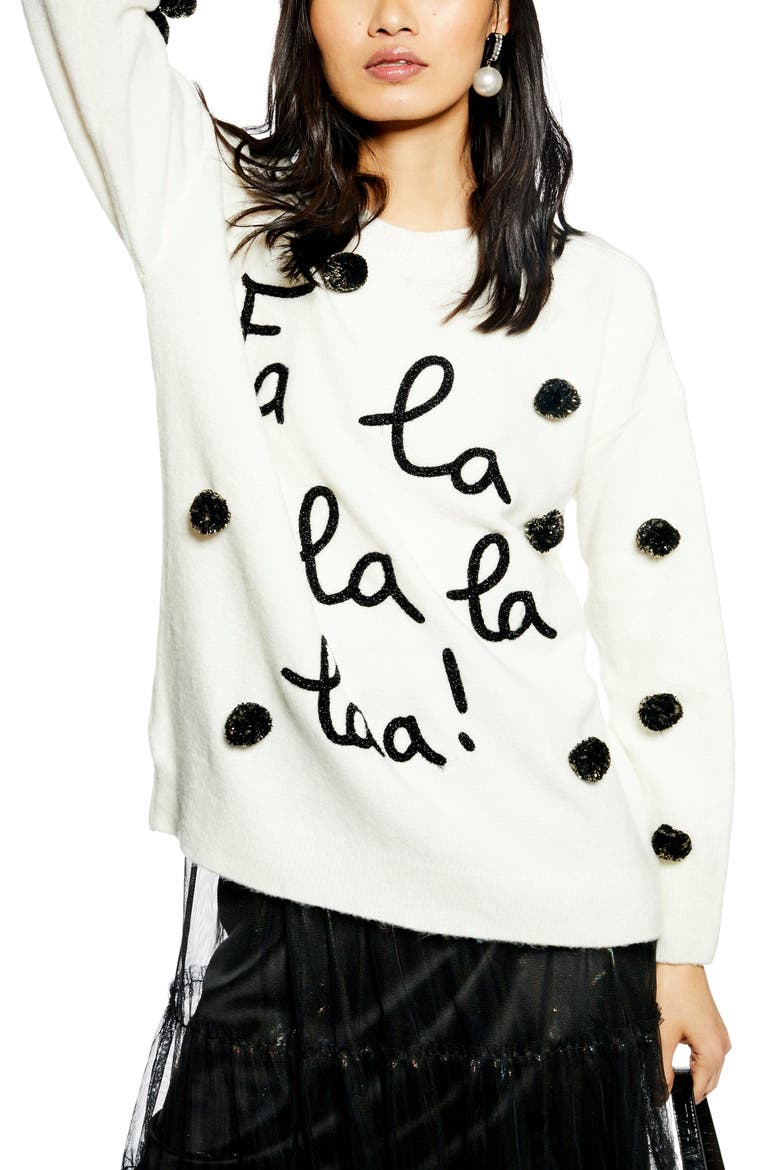 Fa La La La Sweater, Main, color, IVORY MULTI