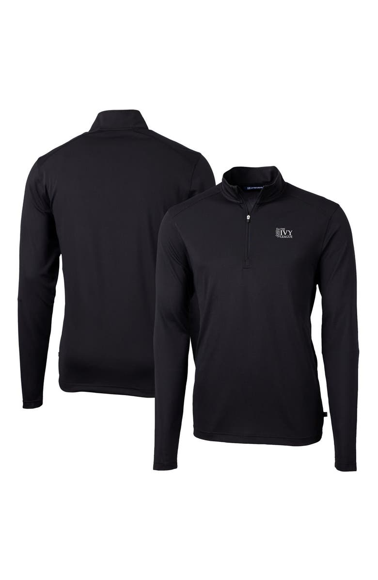 Cutter & Buck Men's Cutter & Buck  Black Ivy League DryTec Virtue Eco Pique Recycled Quarter-Zip Pullover, Main, color, 