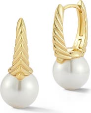 SPHERA MILANO 10-10.5mm Cultured Pearl Huggie Hoop Earrings