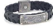 SAMUEL B. Engraved Dragon Leather Bracelet