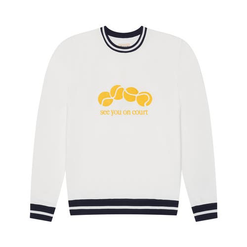 Ellsworth + Ivey Elle Women's Sweatshirt - See You On Court in Ivory /Green  product