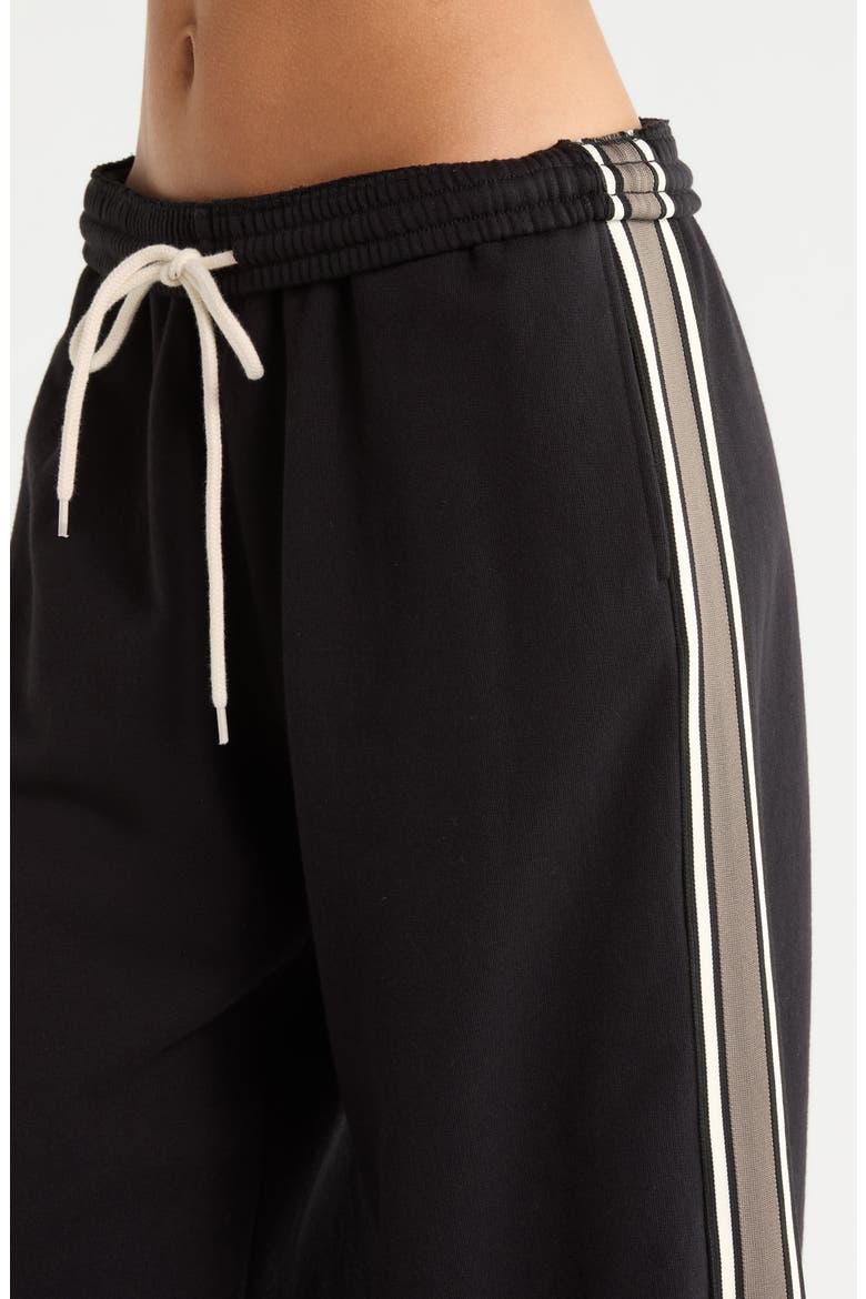 Dallas Wide Leg French Terry Pants, Alternate, color, BLACK/ LENTIL