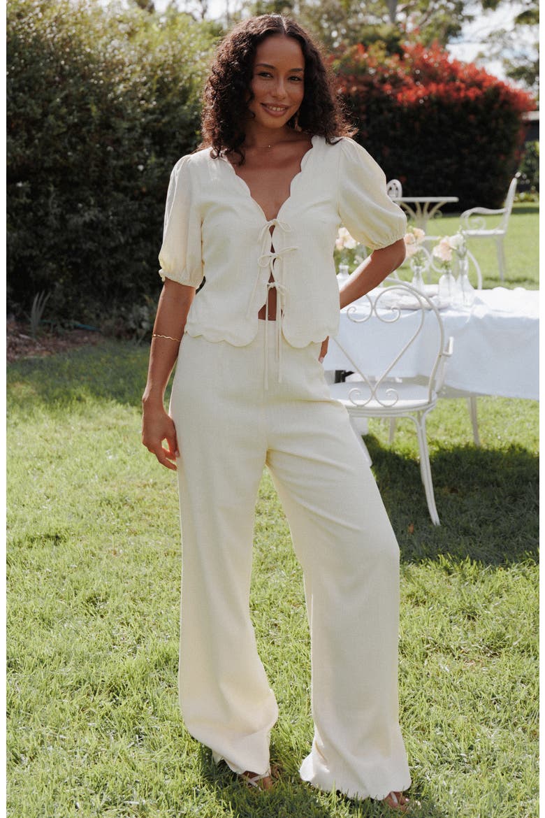 Jensen Scallop Hem Pants, Alternate, color, BUTTER YELLOW