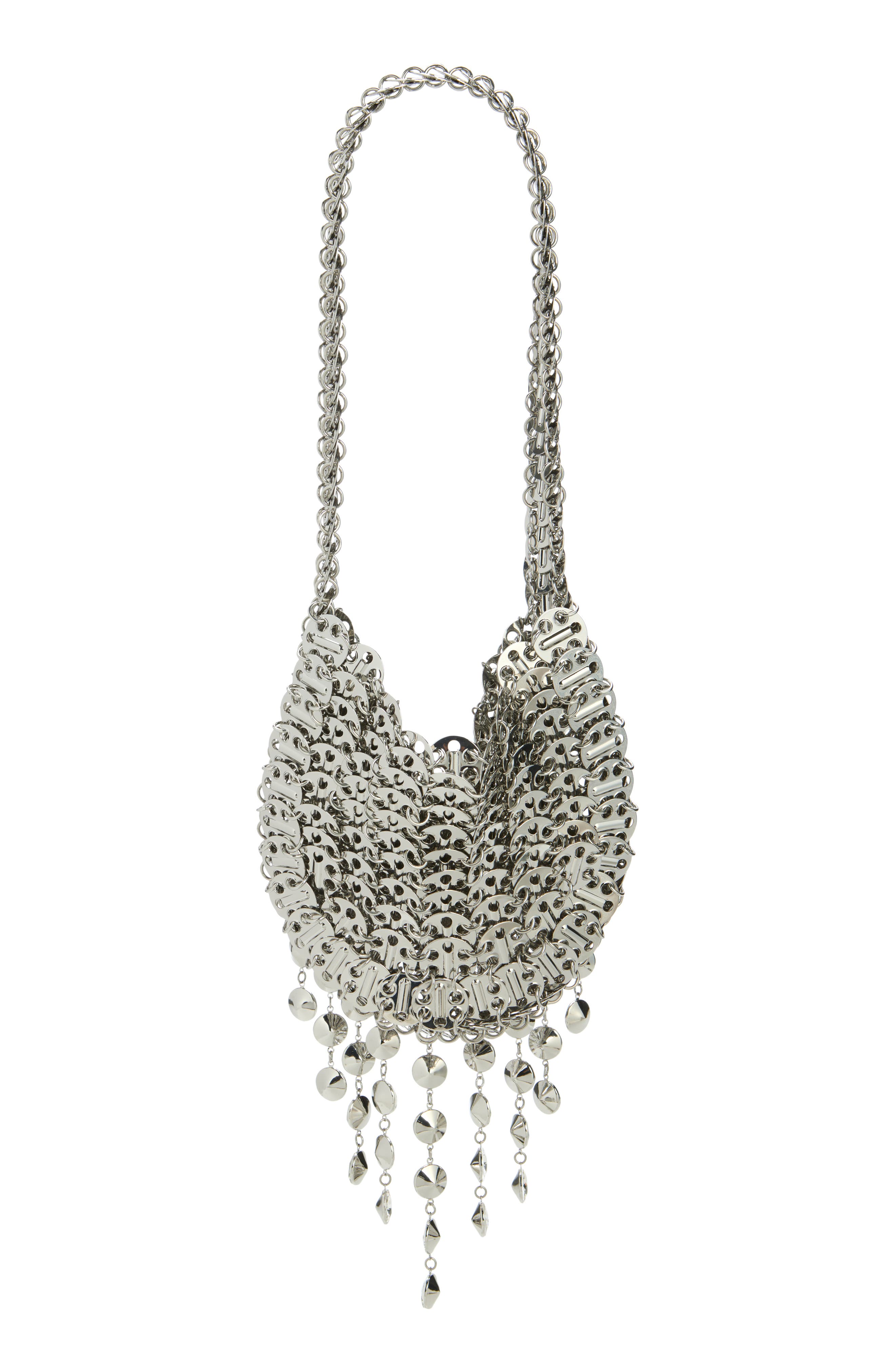 Rabanne Sac à Main Crystal Shoulder Bag, Alternate, color, Silver