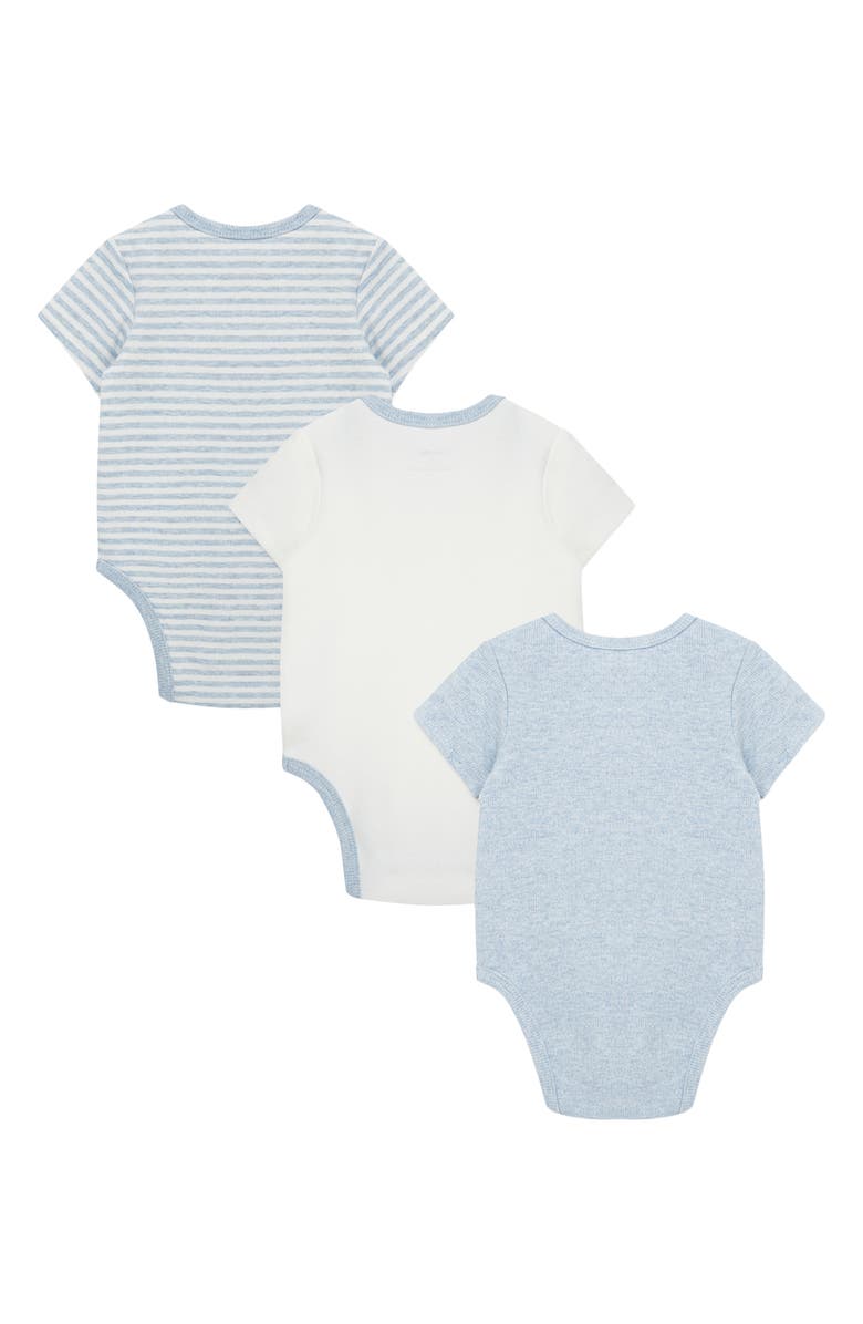 Little Me Kids' Blue Bear Assorted 3-Pack Cotton Bodysuits, Alternate, color, Blue