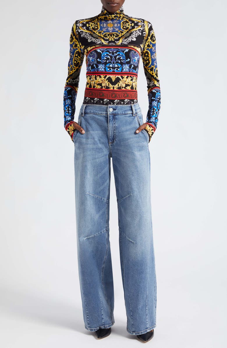 Alice + Olivia Parker Wide Leg Jeans, Alternate, color, 