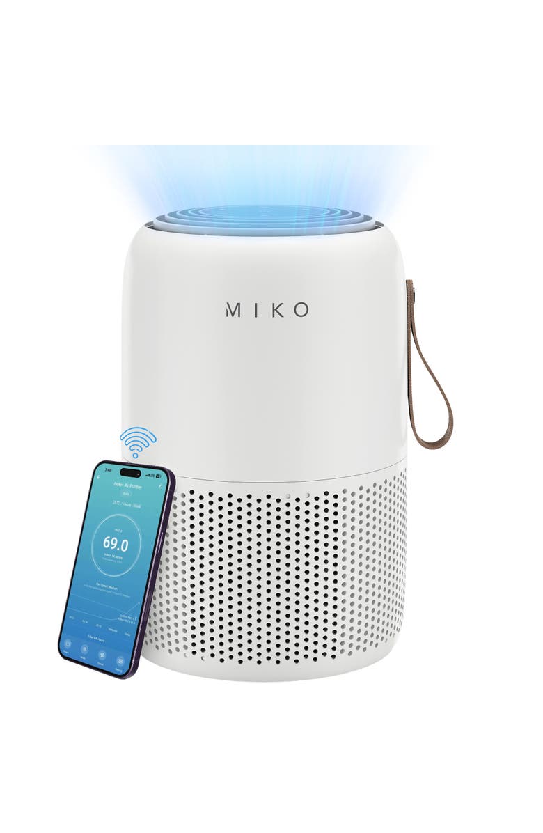 MIKO Smart True HEPA Air Purifier with App Control - Covers up to 770 Sq. Ft., Main, color, White