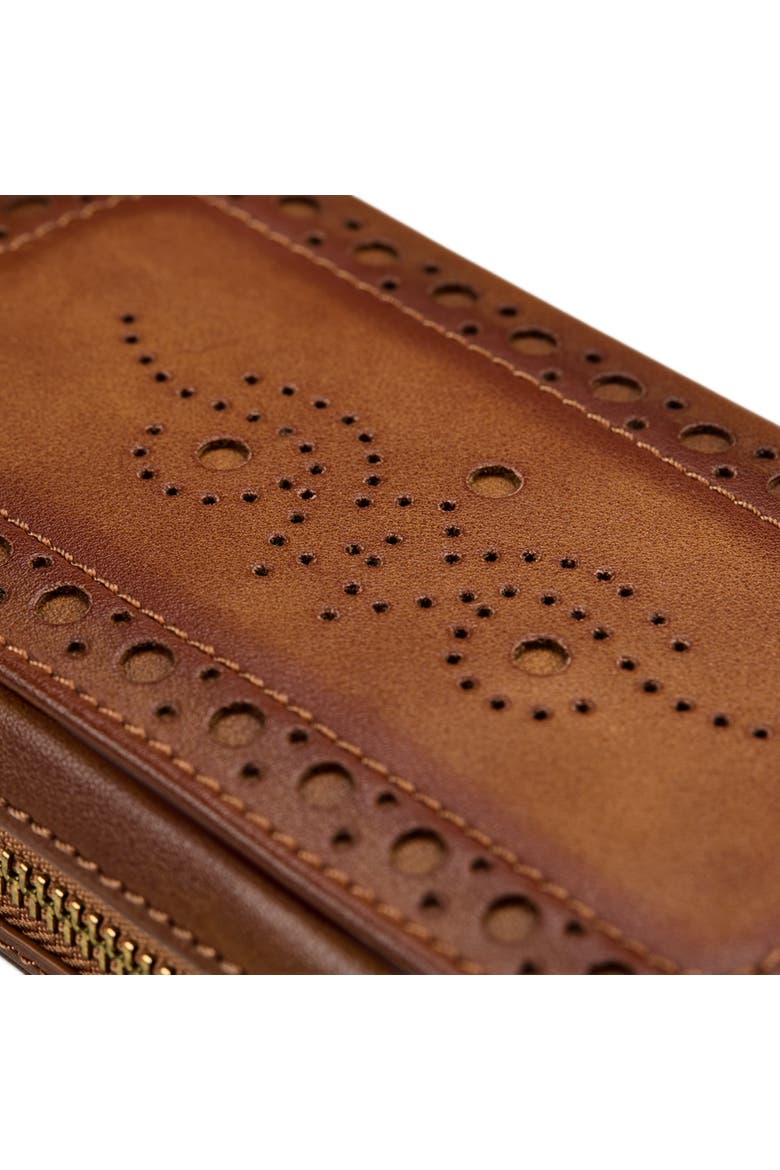 Brogue 2 Piece Watch Zip Case, Alternate, color, Burnished Brown
