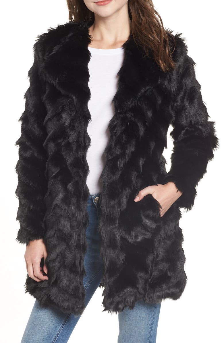 BB Dakota by Steve Madden BB Dakota It's All Happening Faux Fur Coat, Main, color, 