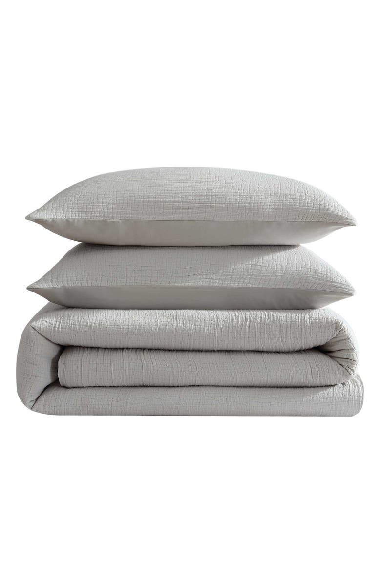 Calvin Klein Home Washed Textured Reversible Cotton Comforter Set, Main, color, Medium Grey