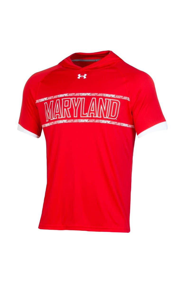Under Armour Men's Under Armour Red Maryland Terrapins On-Court Basketball Shooting Hoodie Raglan Performance T-Shirt, Alternate, color, 
