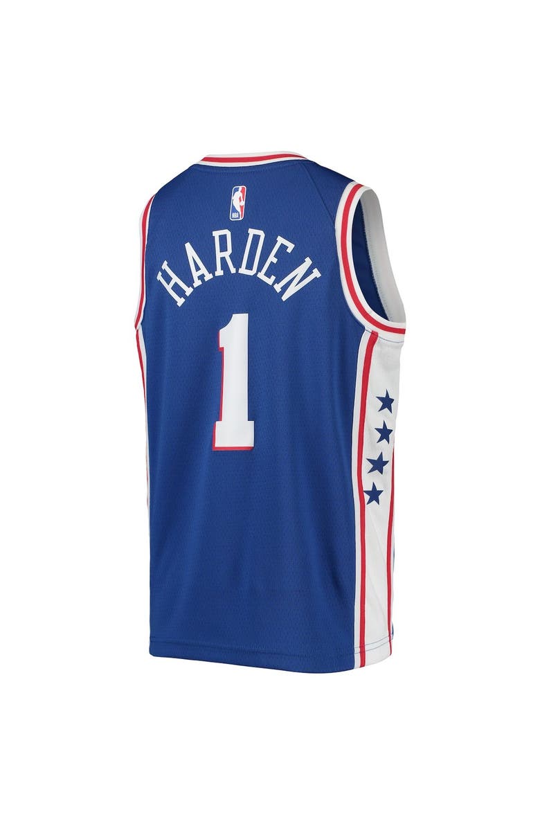 Nike Youth Nike James Harden Royal Philadelphia 76ers Swingman Jersey - Icon Edition, Alternate, color,