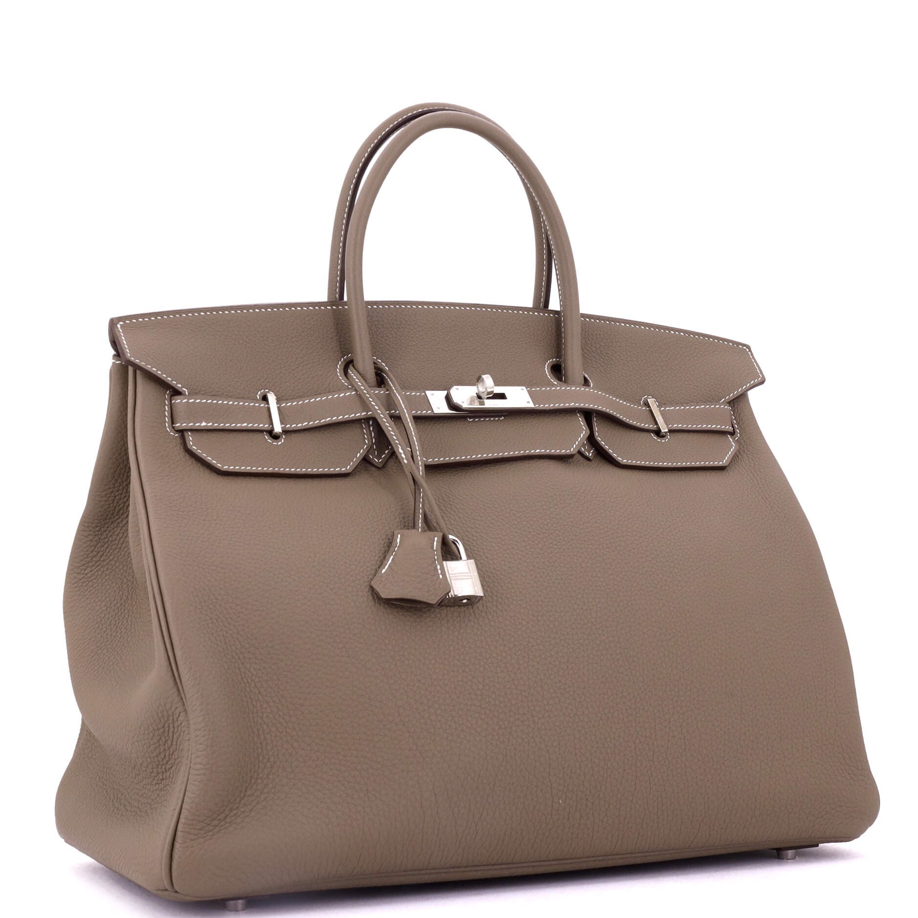 Pre-Owned Hermes Birkin Handbag Grey Togo with Palladium Hardware 40, Alternate, color, 