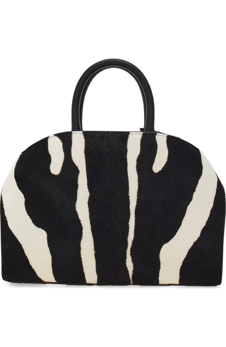 FERRAGAMO Mini Hug Genuine Calf Hair Handheld Bag, Alternate, color, Kasba Bianco/ Nero