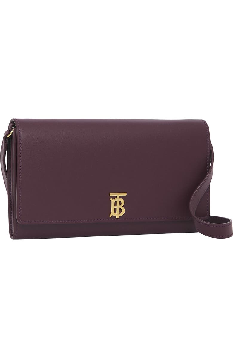 Burberry Hannah Leather Wallet on a Strap, Alternate, color,