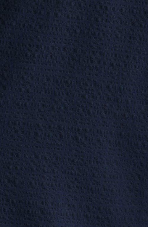 Emporio Armani Seersucker Soft Jacket In Navy