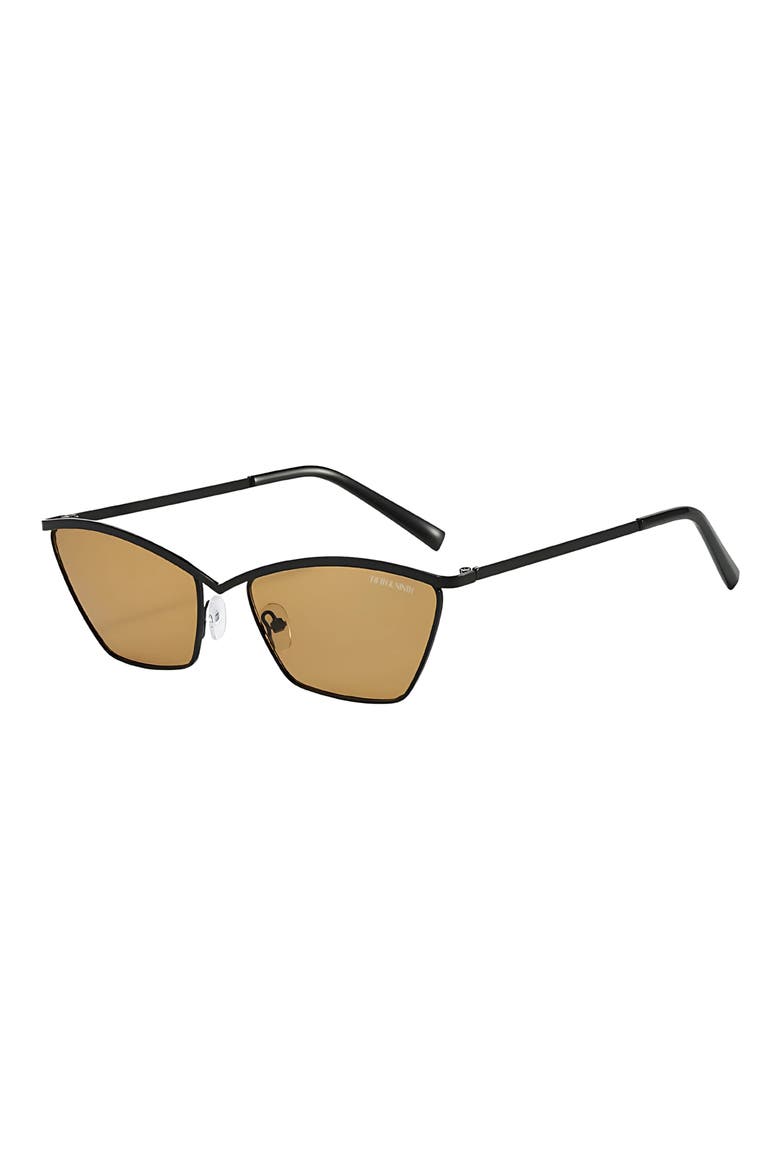 Devon 57mm Polarized Cat-Eye Sunglasses, Alternate, color, BLACK / BROWN