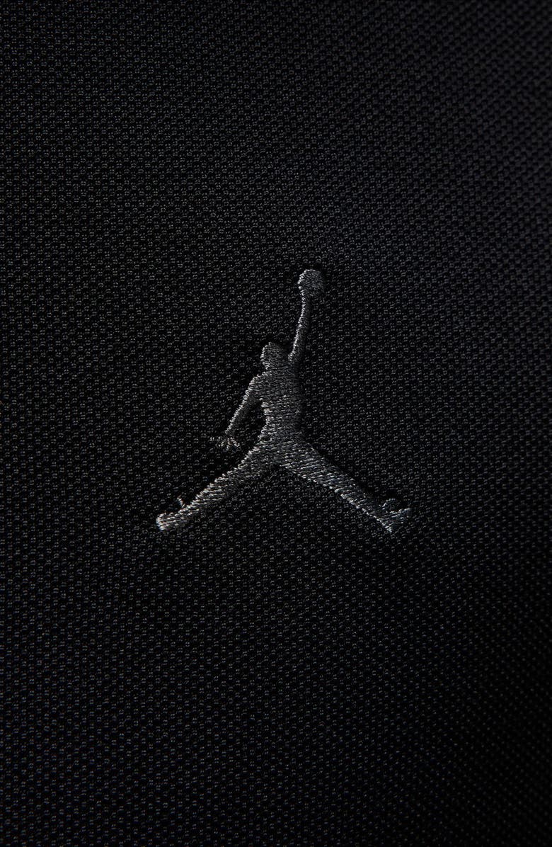 Jordan Brooklyn Loose Fitting Cotton Blend Piqué Polo, Alternate, color, Black/ Iron Grey