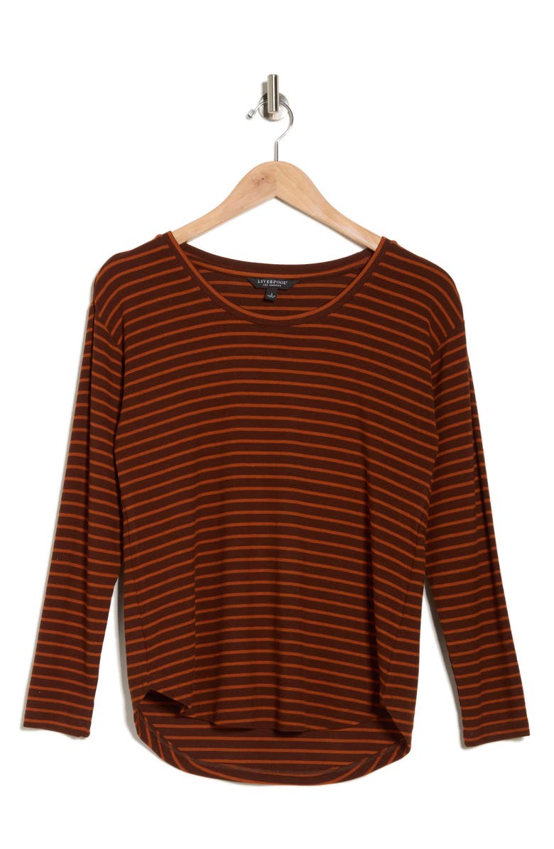 Liverpool Stripe Long Sleeve Knit Top, Alternate, color, Tumeric Stripe