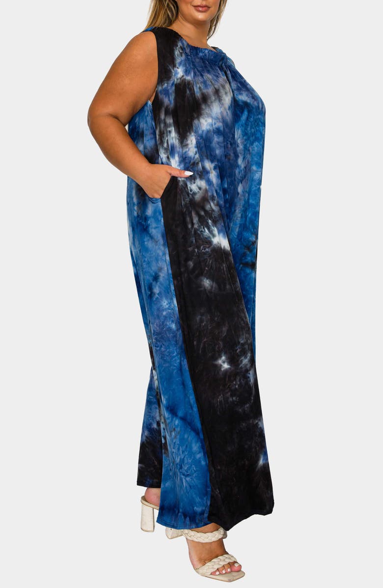L I V D Pax Tie Dye Pocket Jumpsuit, Alternate, color, Navy Royal Grey