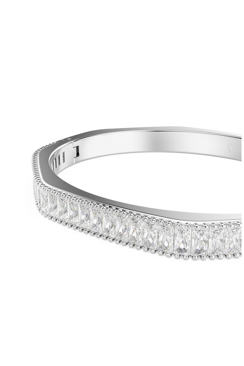 Matrix Crystal Bangle, Alternate, color, WHITE/ SILVER