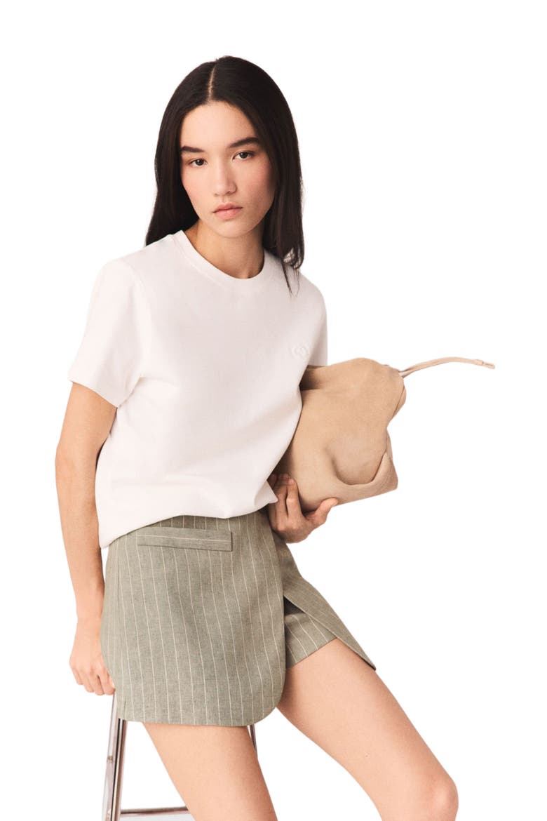 Layered linen blend shorts, Alternate, color, Khaki