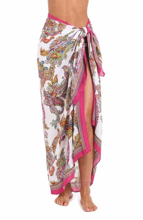 L'AGENCE Maribel Bright Paisley Cover-Up Pareo