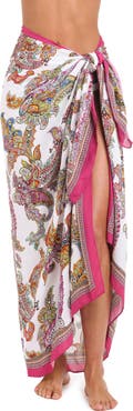 L'AGENCE Maribel Bright Paisley Cover-Up Pareo