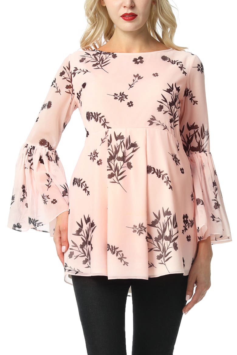 Gesa Maternity/Nursing  Floral Print Blouse, Main, color, Multicolored