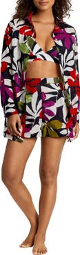 Lauren Ralph Lauren Button-Up Cover-Up Shirt & Shorts Set