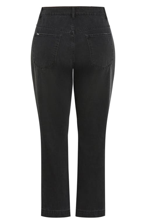 City Chic Kenia Straight Jeans In Black