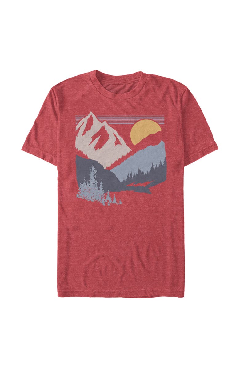 Lost Gods Men's Lost Gods Dusk Valley Sunset Graphic T-Shirt, Main, color, Red Heather