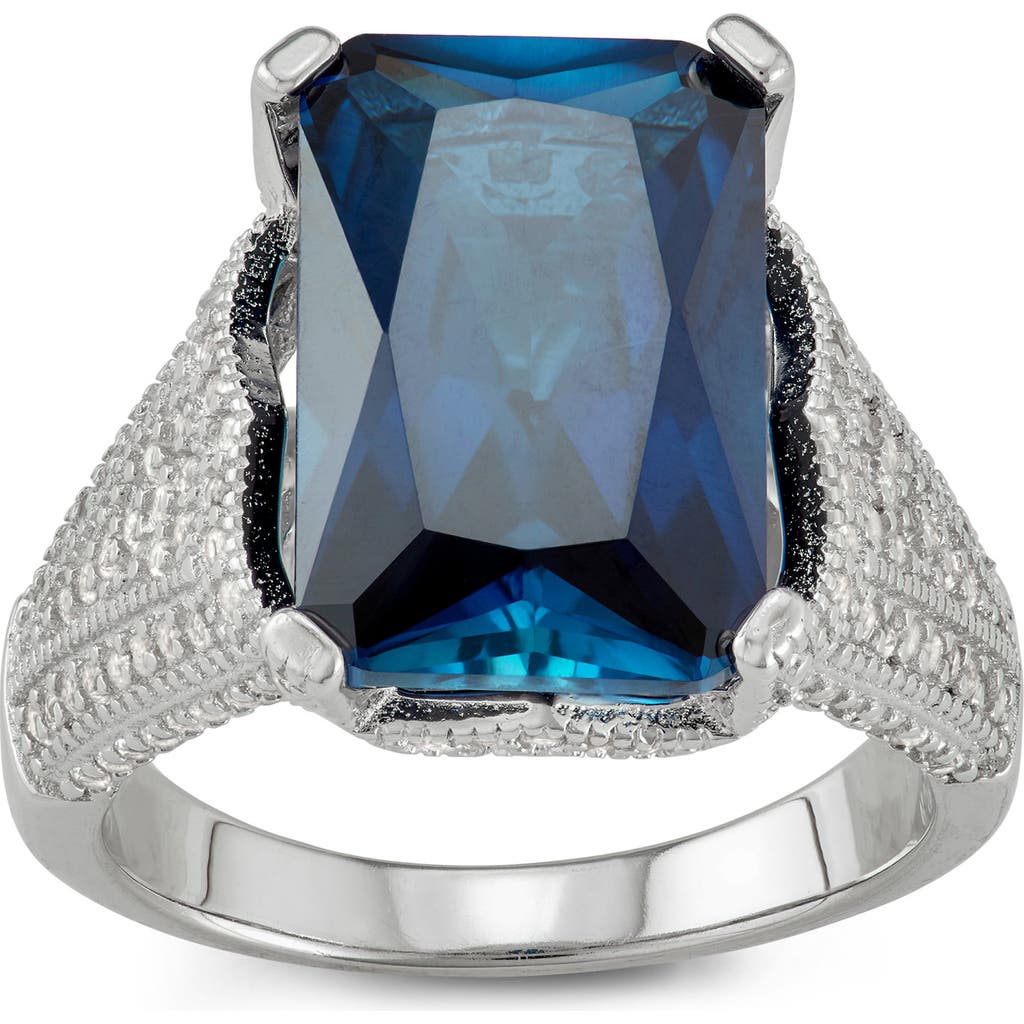 Fzn Simulated Sapphire & Cubic Zirconia Ring