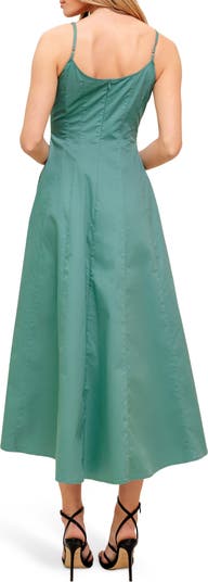 Solid Cotton A-Line Midi Sundress